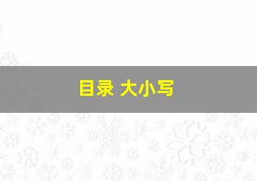 目录 大小写